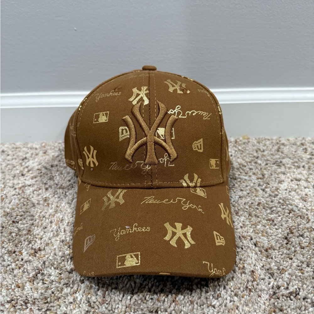 Brown and Gold Baseball Cap